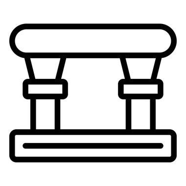 Spor salonu simgesi ana hatları vektörü. Kalp sporu