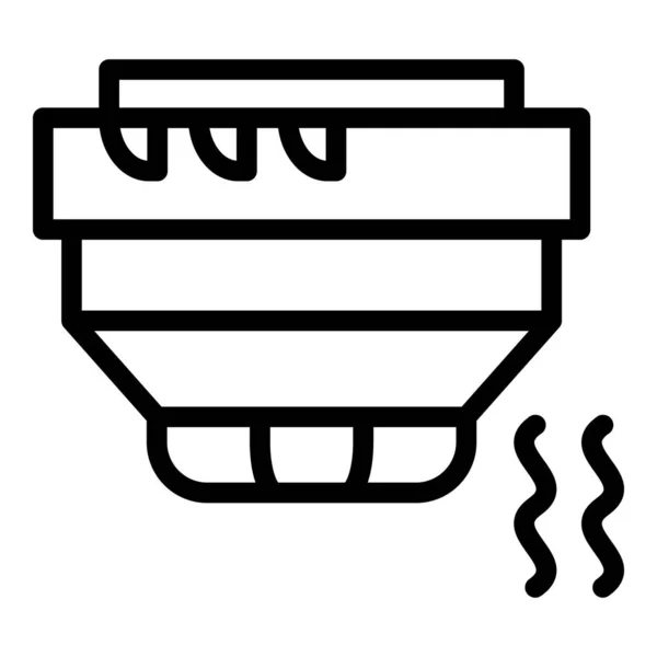 Cámara detector de humo icono contorno vector. Sistema doméstico — Vector de stock