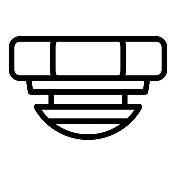 Nuevo detector de humo icono contorno vector. Fuego de alarma — Archivo Imágenes Vectoriales