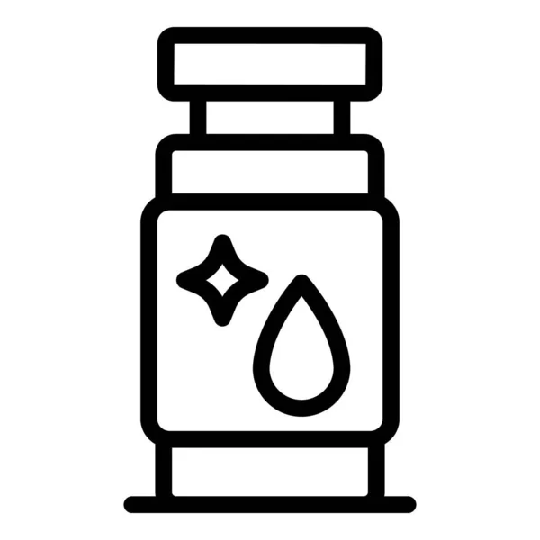 Détergent bouteille goutte icône contour vecteur. Cuisine propre — Image vectorielle