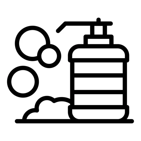 Cleaner Dispenser Symbol Umrissvektor. Seifenwasser — Stockvektor