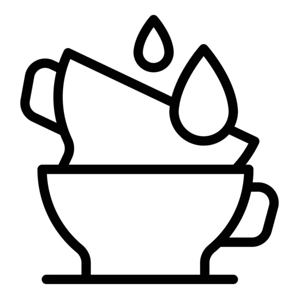 Inicio lavavajillas icono contorno vector. Cocina limpia — Archivo Imágenes Vectoriales