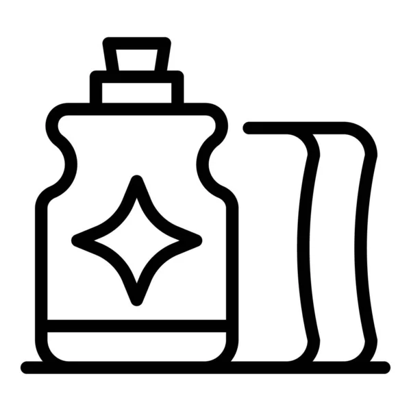 Limón lavavajillas icono contorno vector. Frasco líquido — Archivo Imágenes Vectoriales
