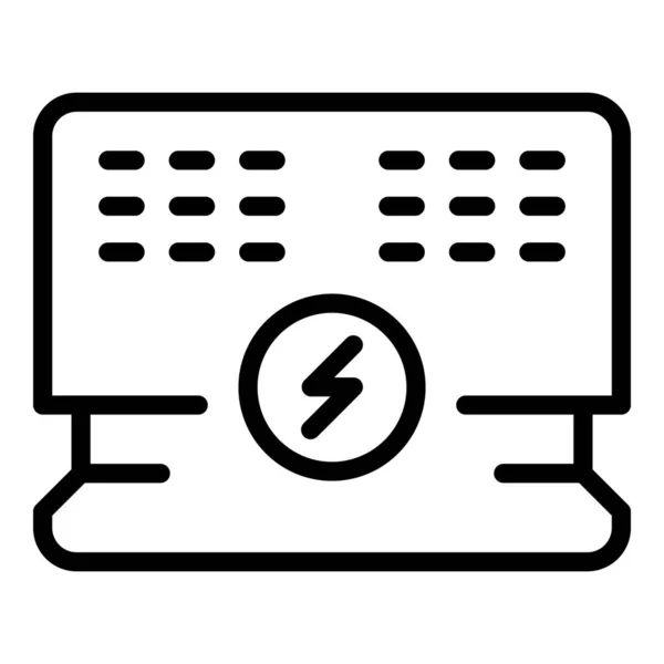 Vecteur de contour d'icône de chauffage domestique. Chauffage électrique — Image vectorielle