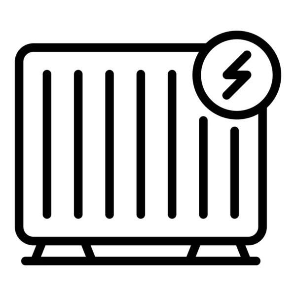 Wärmestrahler-Symbol Umrissvektor. Elektroheizung — Stockvektor