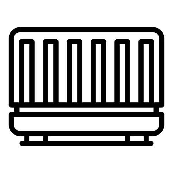 Vetor de contorno do ícone do radiador. Aquecedor elétrico — Vetor de Stock