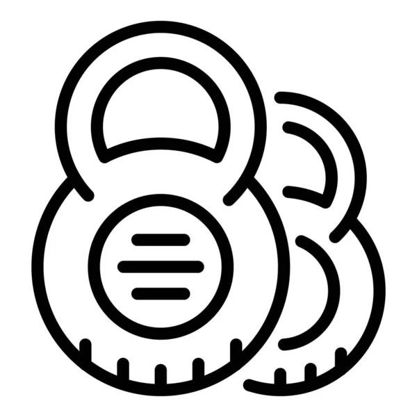 Kettlebell icône contour vecteur. Équipement de gymnastique — Image vectorielle