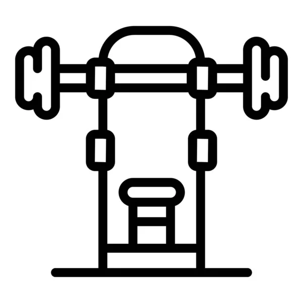 Gym barbell icon outline vector. Exercise equipment — Stock Vector