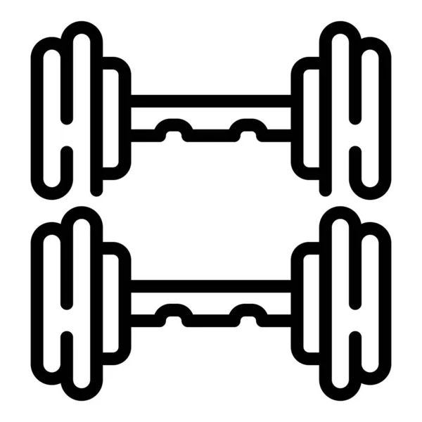 Γυμναστήριο barbell σχάρα εικονίδιο περίγραμμα διάνυσμα. Βάρος αθλητισμού — Διανυσματικό Αρχείο