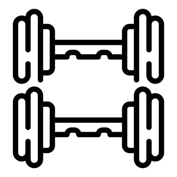 Вектор контура значка стойки тренажерного зала. Спортивный вес — стоковый вектор