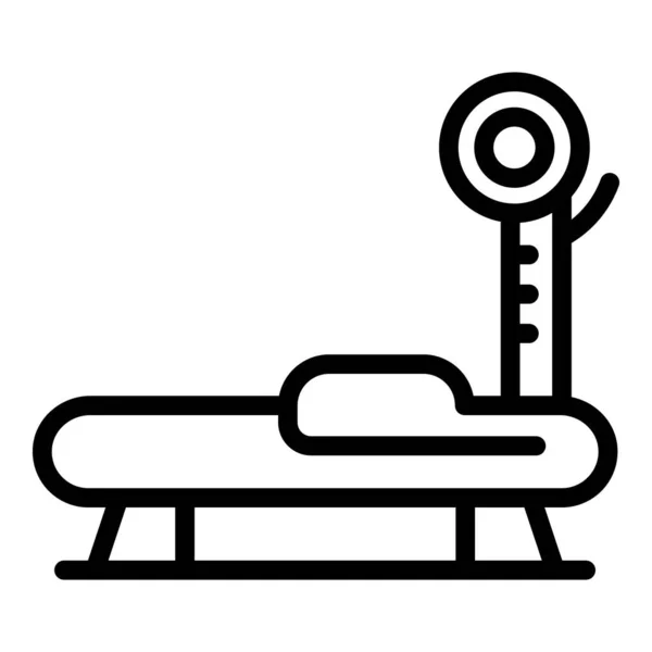 Horisontell gym bänk ikon kontur vektor. Idrottsträning — Stock vektor