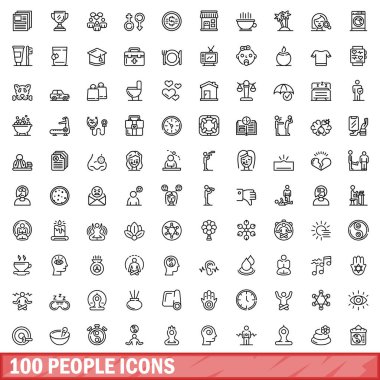 100 kişi Icons set, anahat stili