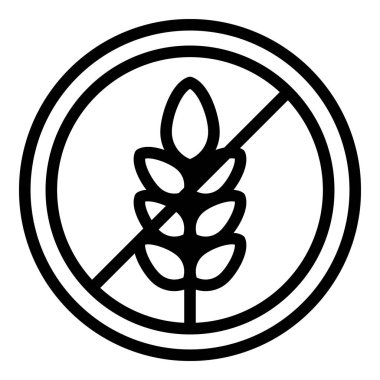 Glütensiz buğday bitkisi ikonu ana hatları vektörü. Gıda ürünü