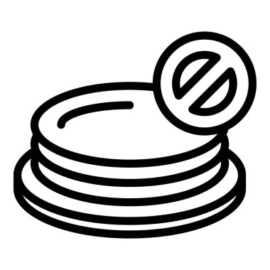 Glütensiz pasta ikonu ana hatları vektörü. Yiyecek laktoz.