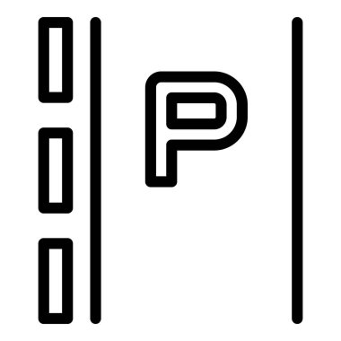 Yol kenarındaki ikon ana hat vektörü park ediliyor. Park garajı