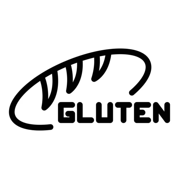 Gluten bread 아이콘은 벡터의 개요를 보여준다. 공짜 음식 — 스톡 벡터