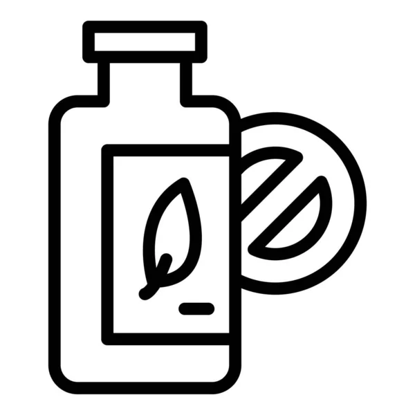 Vetor de contorno de ícone de garrafa de óleo sem glúten. Produto dietético — Vetor de Stock