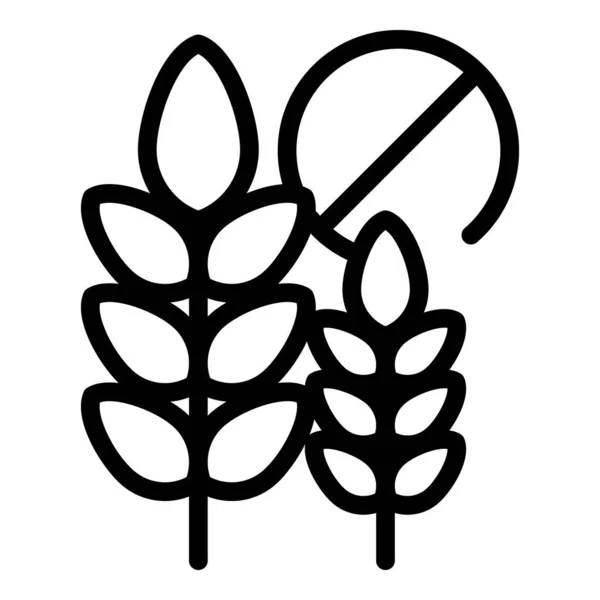 Bezglutenowy ikona pszenicy zarys wektor. Ziarno żywności — Wektor stockowy