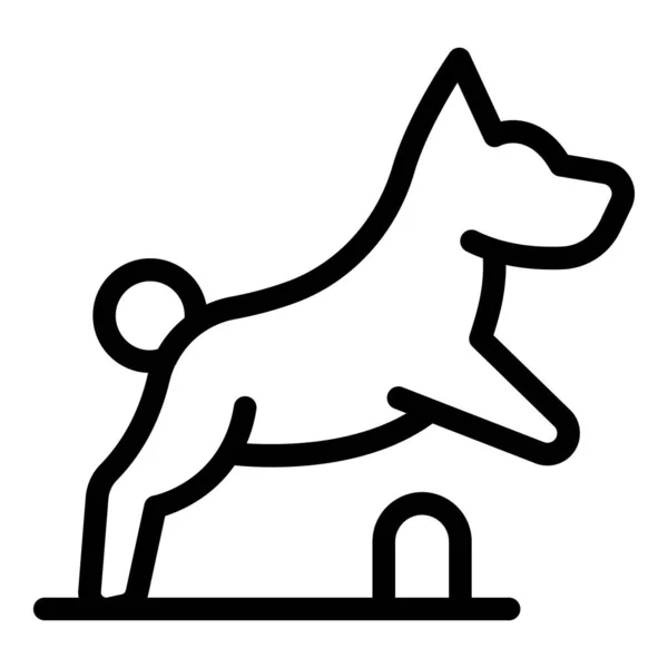 Umrissvektor für Hundesprung-Symbole. Haustierspaziergang — Stockvektor