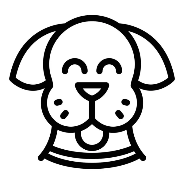 Perro cara icono contorno vector. Caminar mascota — Vector de stock