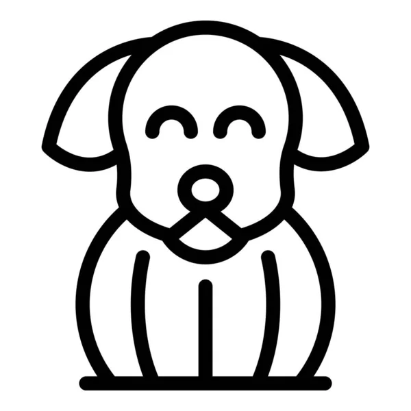 Mignon chiot icône contour vecteur. Promenade pour chien — Image vectorielle