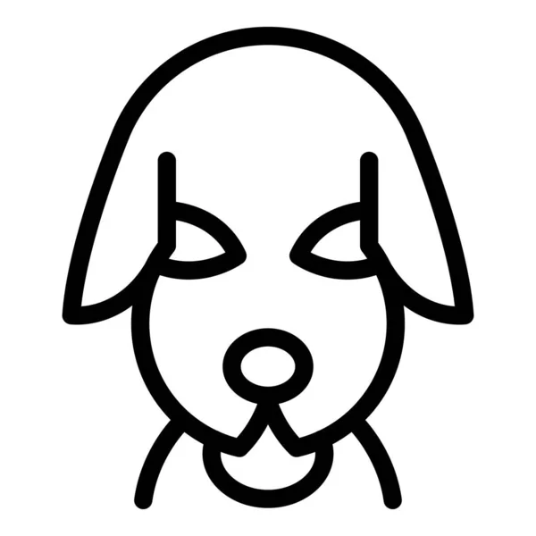 Leende valp ikon kontur vektor. Hund husdjur — Stock vektor