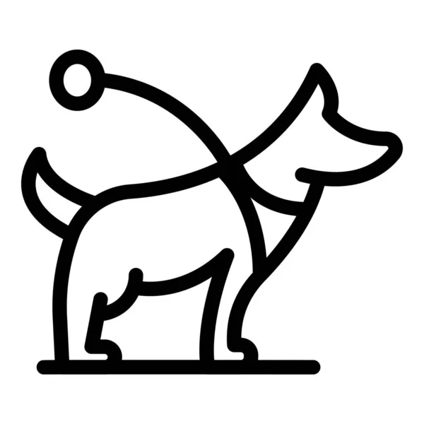 Correa perro paseo icono contorno vector. Mascotas caninas — Vector de stock