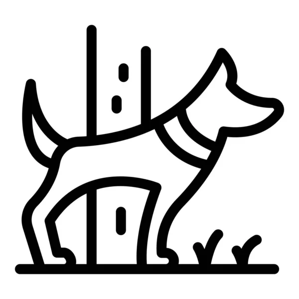 Perro parque paseo icono contorno vector. Cachorro mascota — Vector de stock