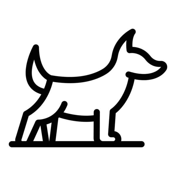 Ícone bonito cão contorno vetor. Caminhada pet — Vetor de Stock