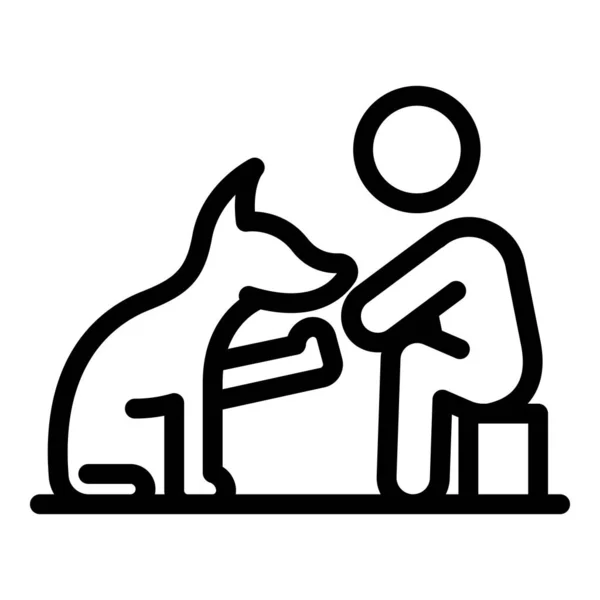 Hundeausflug spielen Symbol Umrissvektor. Haustierwelpen — Stockvektor