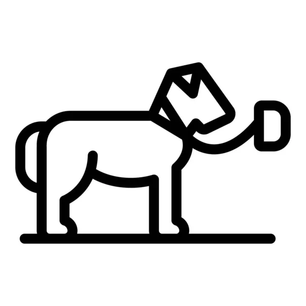 Perro paseo icono contorno vector. Correa para mascotas — Archivo Imágenes Vectoriales