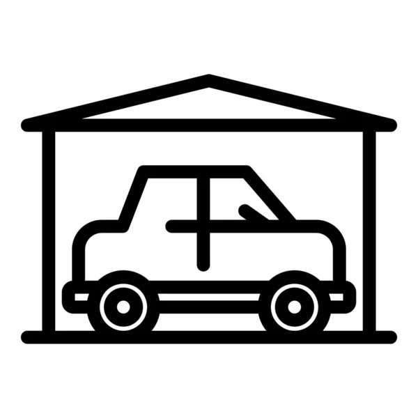 Auto parkeren tent pictogram contouren vector. Voertuigzone — Stockvector