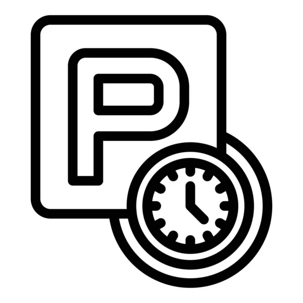 Tiempo de estacionamiento icono contorno vector. Espacio para coches — Vector de stock