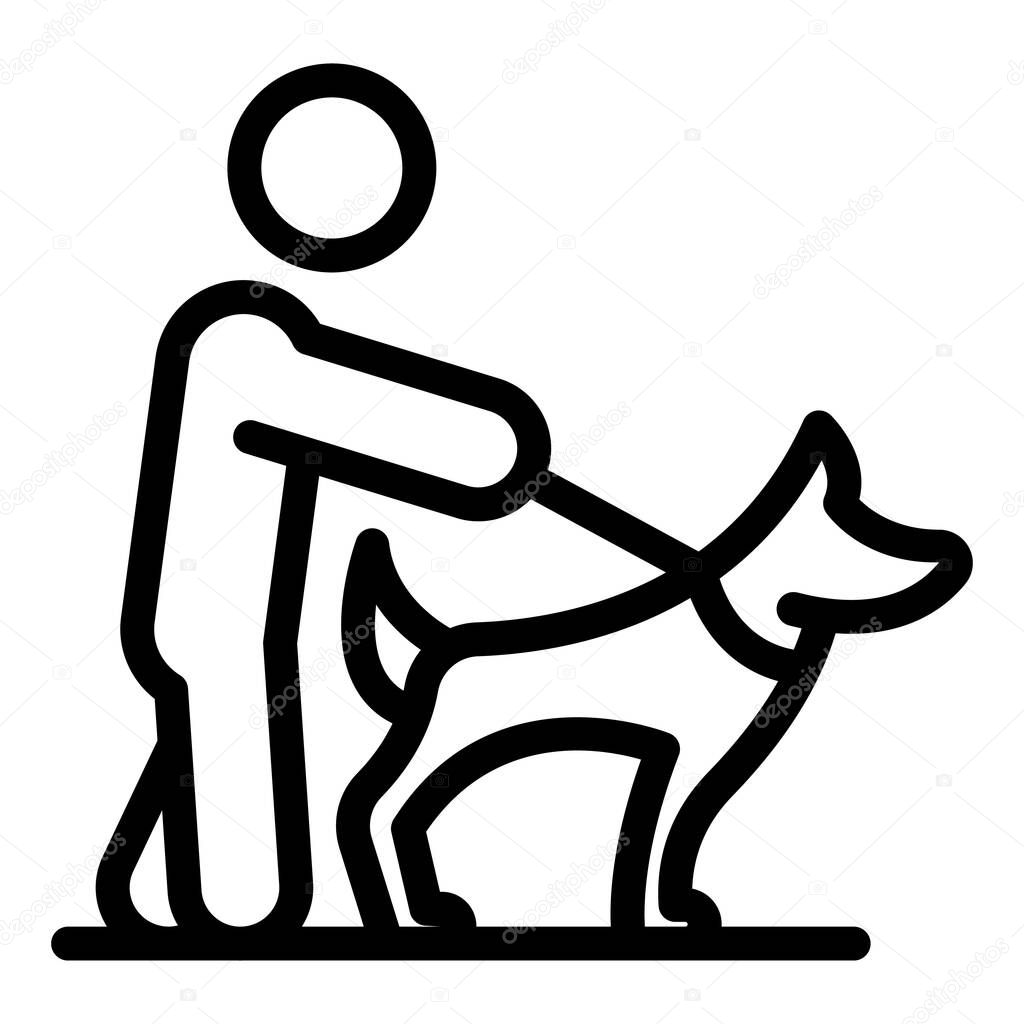 Lake dog walk icon outline vector. Pet puppy