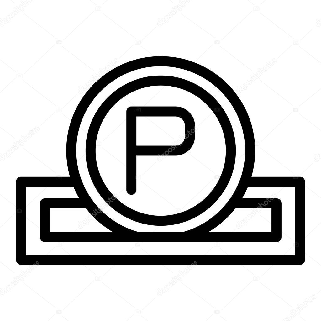 Parking coin icon outline vector. Car traffic