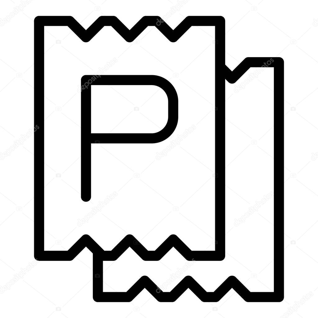 Parking ticket icon outline vector. Car park