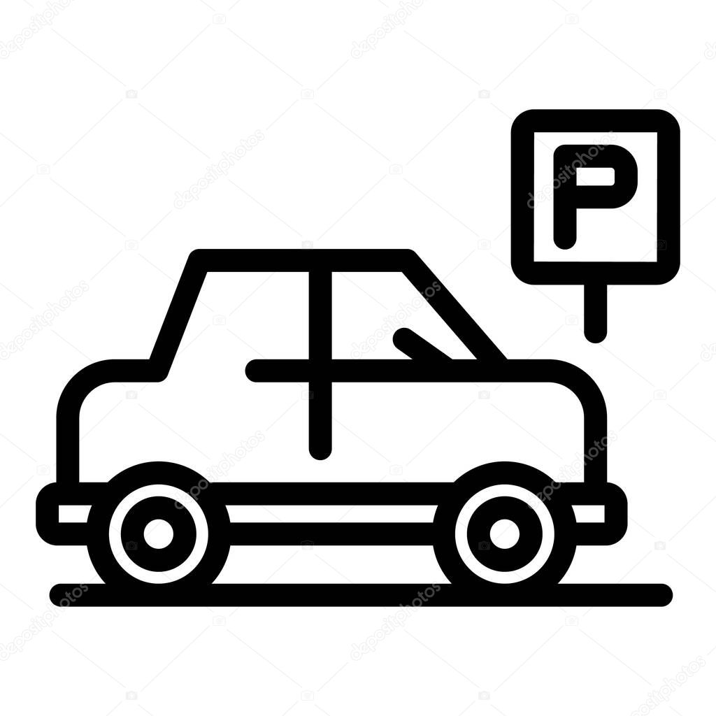 Car shop parking icon outline vector. Park place