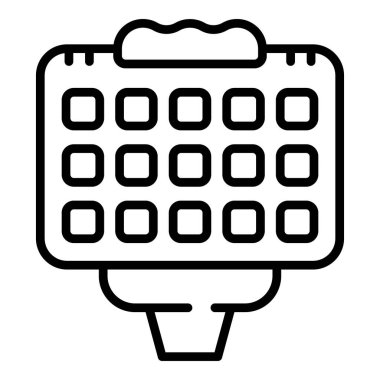 Waffle simgesi ana hat vektörü. Belçika fırını.