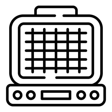 Izgara yapıcı ikon ana hatları vektörü. Demir makinesi