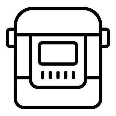 Ekmek simgesi ana hatları vektörü pişiriliyor. Makine yapımcısı