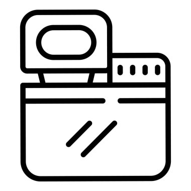 Düğme ekmek makinesi simgesi ana hatları vektörü. Mutfak yemeği.