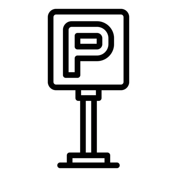 Parken Verkehrszeichen Symbol Umrissvektor. Autozone — Stockvektor