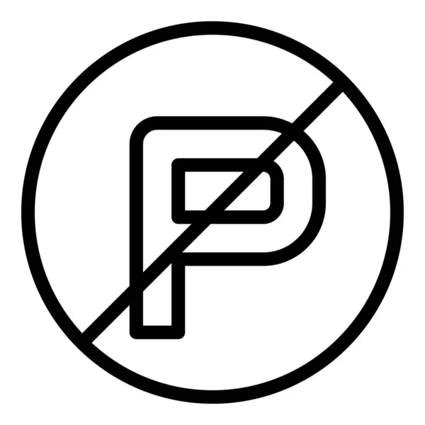 Geen parkeerbord pictogram contouren vector. Parkeerplaats — Stockvector