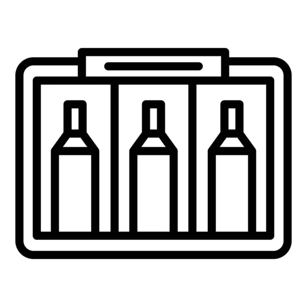Cantina bottiglia di vino icona contorno vettore. Barra di legno — Vettoriale Stock