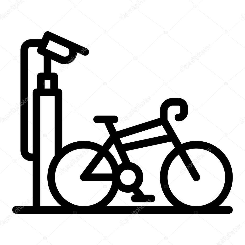 Bike parking security icon outline vector. Space zone