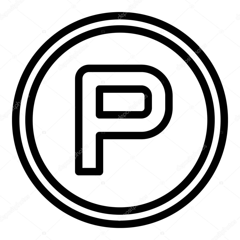 Parking sign icon outline vector. Car park
