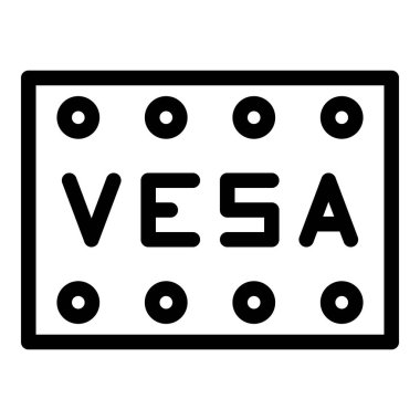Vesa mount ikon ana hat vektörü. Duvar parantezi