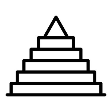 Sahne piramit ikonu ana hatları vektörü. Çöl Kahire