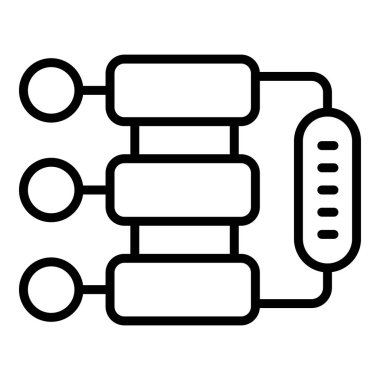 Çalışma akışı organizasyonel simge ana hatları vektörü. Çalışma süreci