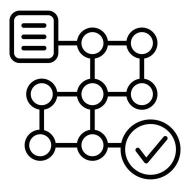 Çalışma akışı yöneticisi simgesi ana hatları vektörü. Çalışma sistemi
